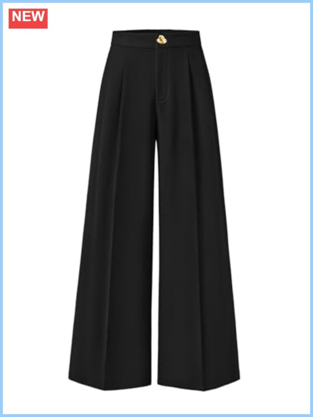 Wide Leg High Waisted Pleated Palazzo Pants Office Business Casual Flowy